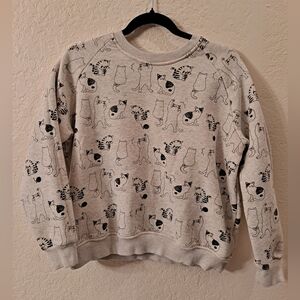 Sm Wardrobe Gray Cat Print Sweatshirt Women's Size Medium